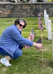 Chapter members placed flags on graves in conjunction with the Boy Scouts on May 27 for the memorial day, ceremony. In attendance was Regent Karen Kivette,Vice Regent Melissa Tanner, Registrar Eva Garrett, Past Regent, Linda Lopez, Past Regent Anita Mashburn, Chapter Member Bev Deville. 