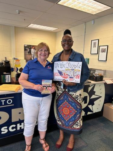 Dropping off Constitution packets at schools. We have a few more to go to reach our final total of 45 elementary schools as of 24 AUG 2023.